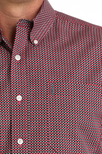 CINCH PINK WEAVE PRINT - MENS SHIRT  - MTW1347151