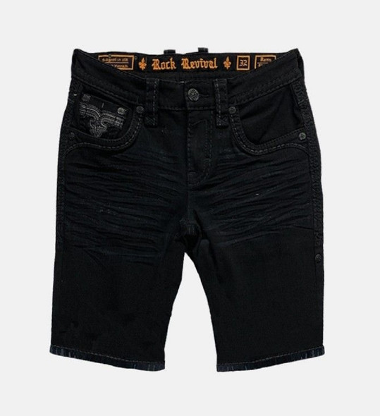 ROCK REVIVAL CAMILO BLACK SHORTS H206 - MEN SHORTS   - RP5711H206