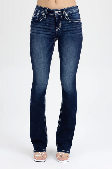 MISS ME ANGEL WINGS MID RISE BOOT CUT - LADIES JEANS  - M5082B226V
