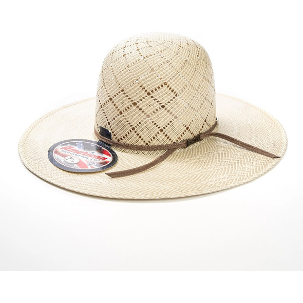 AMERICAN HAT COMPANY OPEN CROWN SAND PATCHWORK - HAT STRAWS  - 5050