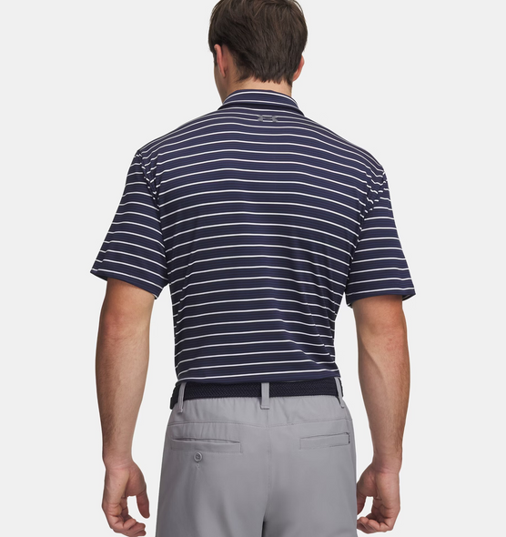 UNDER ARMOUR MATCHPLAY STRIPE MIDNIGHT NAVY - MENS POLO  - 6010980-410