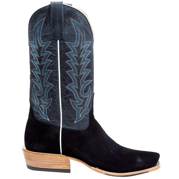 HORSE POWER BLACK SUEDE BLUE - BOOT MENS WESTERN - HP9502