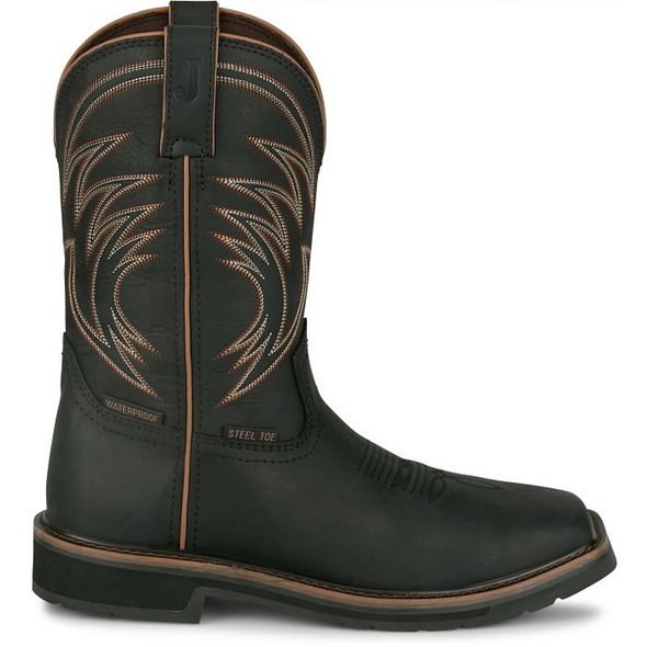JUSTIN  WIDOWMAKER BLACK STEEL TOE - BOOT MENS WORK - SE4241