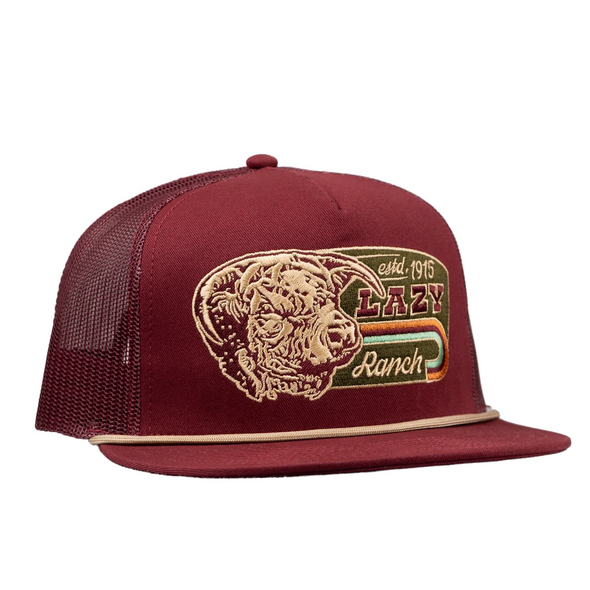 LAZY J RANCH WEAR MAROON REDFORD CLASSIC ROPE - HATS CAP  - MAROON4-REDFORD