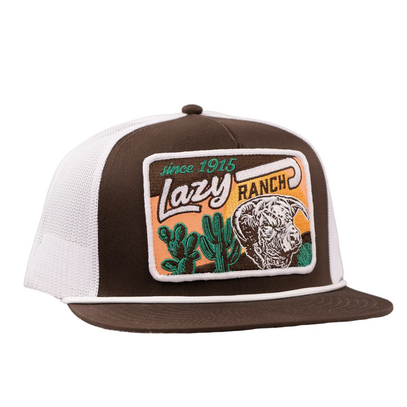 LAZY J RANCH WEAR BROWN & WHITE DEL RIO - HATS CAP  - BRNWHT4-DELRIO