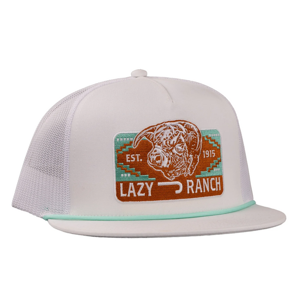 LAZY J RANCH WEAR WHITE PRESIDIO CLASSIC ROPE - HATS CAP  - WHTWHT4-PRES
