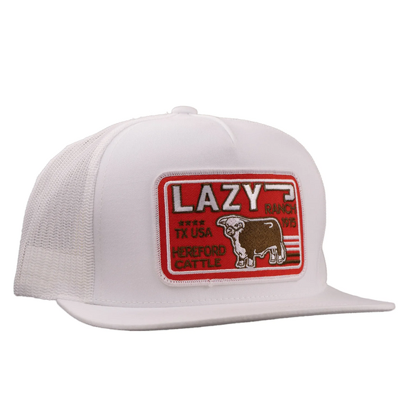 LAZY J RANCH WEAR WHITE BIG RED CLASSIC - HATS CAP  - WHITE4-BIGRED