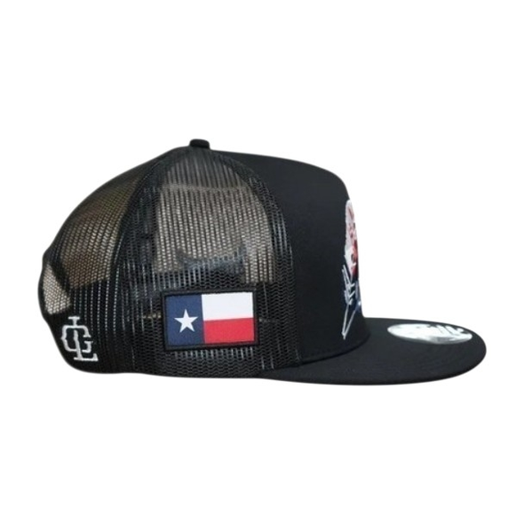 LOST CALF TWO FEATHERS LOGO BLACK - HATS CAP  - TEXAS TRIBE