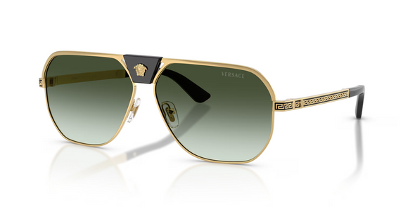 VERSACE GOLD GREEN GRADIENT AVIATORS - SUNGLASS VERSACE  - 229410028E