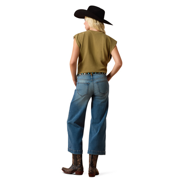 ARIAT JAZMINE PERFECT RISE CROP WIDE - LADIES JEANS  - 10072963