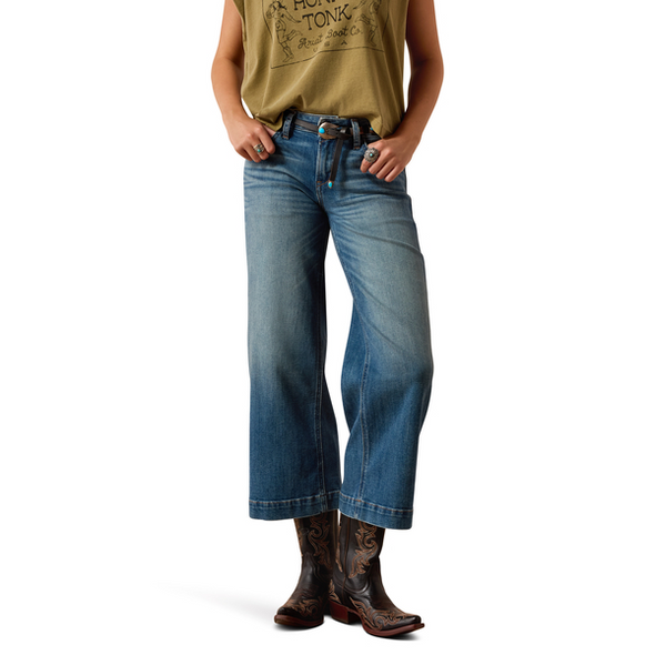 ARIAT JAZMINE PERFECT RISE CROP WIDE - LADIES JEANS  - 10072963