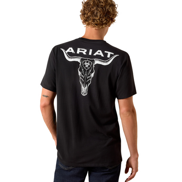 ARIAT STIPPLE STEER CLASSIC BLACK - MENS TEE  - 10058431