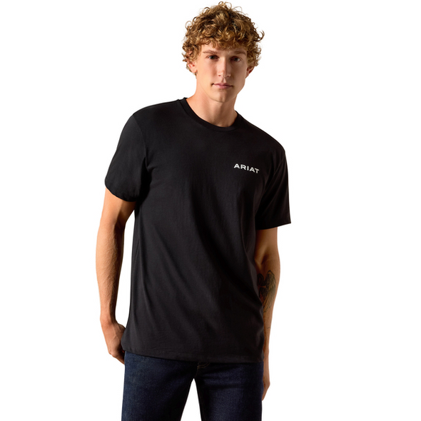 ARIAT STIPPLE STEER CLASSIC BLACK - MENS TEE  - 10058431