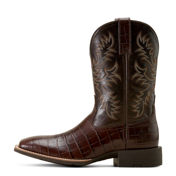 ARIAT SPORT LATIGO CROC PRINT BROWN - BOOT MENS WESTERN - 10074167
