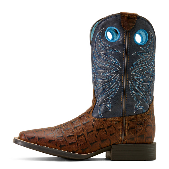 ARIAT KNOX BROWN CROC PRINT NAVY - BOOT KIDS BOYS - 10074192
