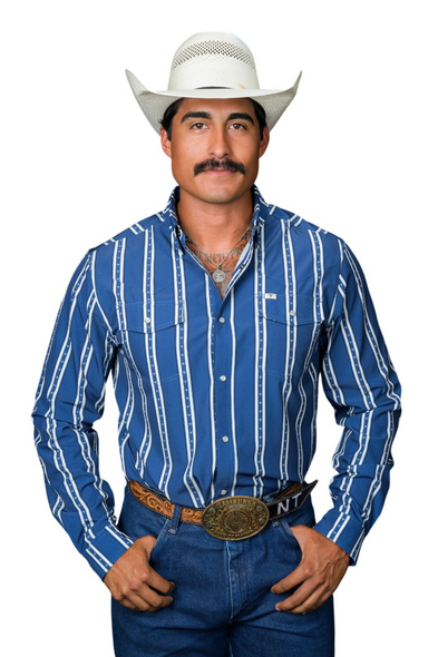 FERREL THE TUCKER BOLD BLUE STRIPE - MENS SHIRT  - FPL1026007