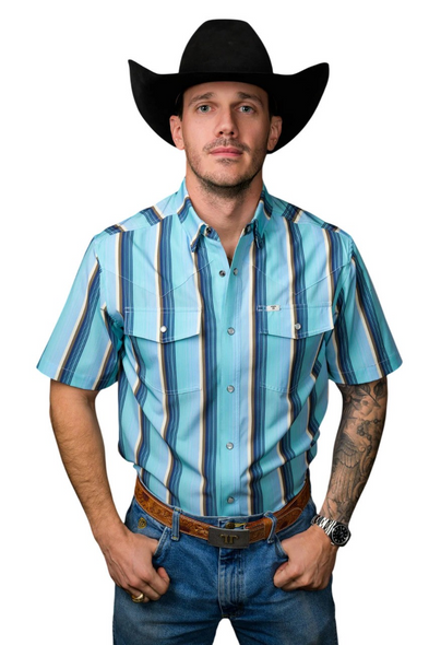 FERREL THE TRISTAN BLUE STRIPE - MENS SHIRT  - FPS1026051