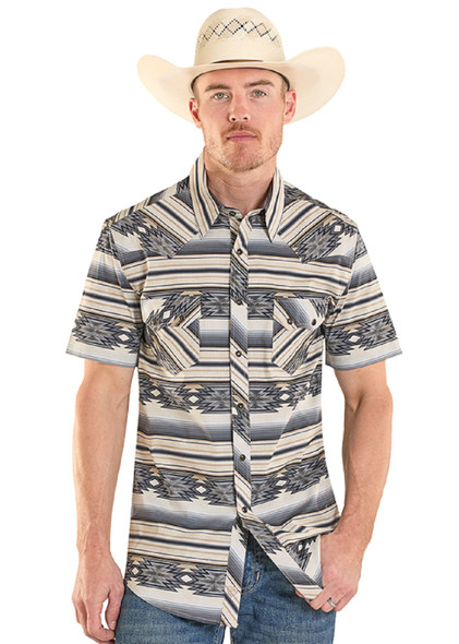 ROCK & ROLL AZTEC STRIPE DARK BROWN - MENS SHIRT  - BMN3S08308