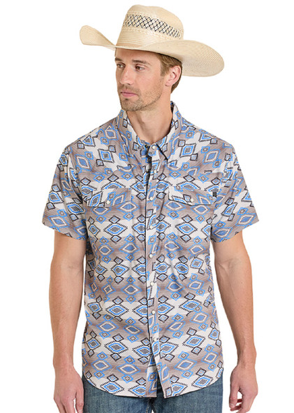 ROCK & ROLL AZTEC PRINTED WESTERN NATURAL - MENS SHIRT  - BMN3S08389