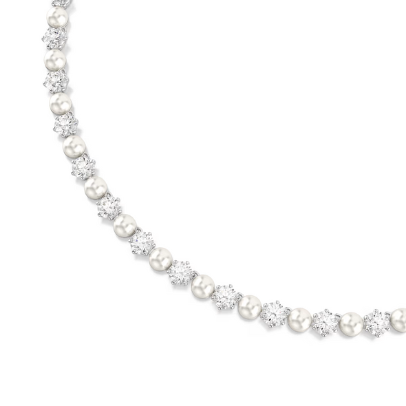 SWAROVSKI MATRIX CRYSTAL PEARL SILVER - ACCESSORIES JEWELRY NECKLACE - 5689623