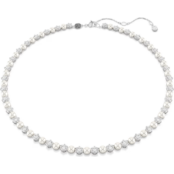 SWAROVSKI MATRIX CRYSTAL PEARL SILVER - ACCESSORIES JEWELRY NECKLACE - 5689623