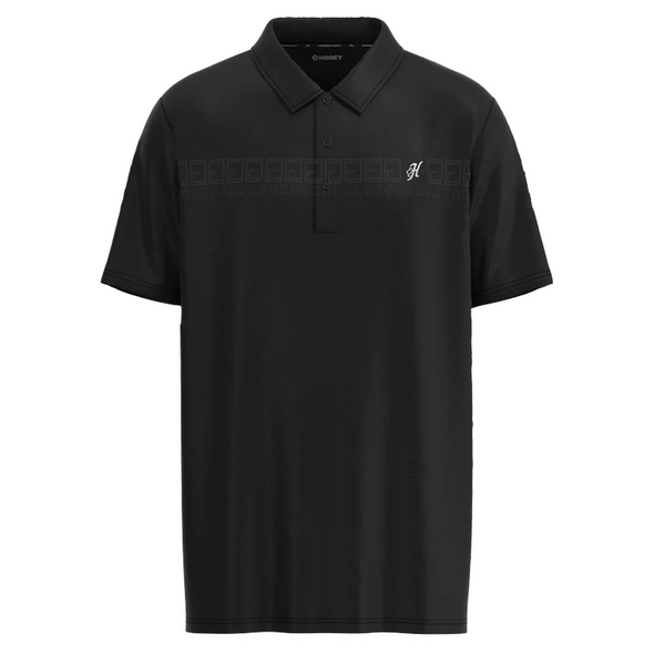 HOOEY THE WEEKENDER BLACK GOLF LOGO - MENS POLO  - HP001BK