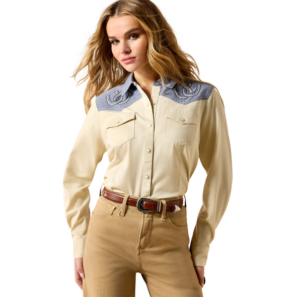 ARIAT HORSESHOE SUMMER SAND - LADIES SHIRT  - 10071104