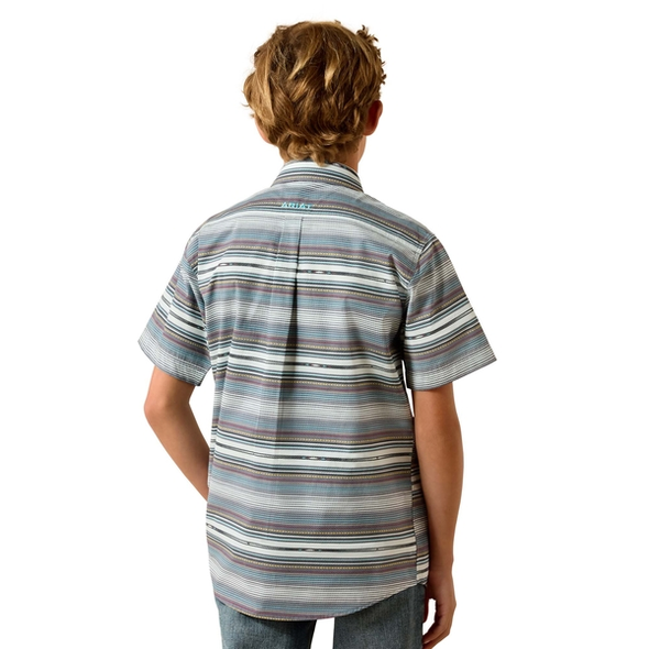 ARIAT PAULINE GREY SERAPE STRIPE - KIDS BOYS SHIRT - 10071621