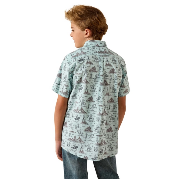 ARIAT PRATT BLUE GLOW PRINT - KIDS BOYS SHIRT - 10071677