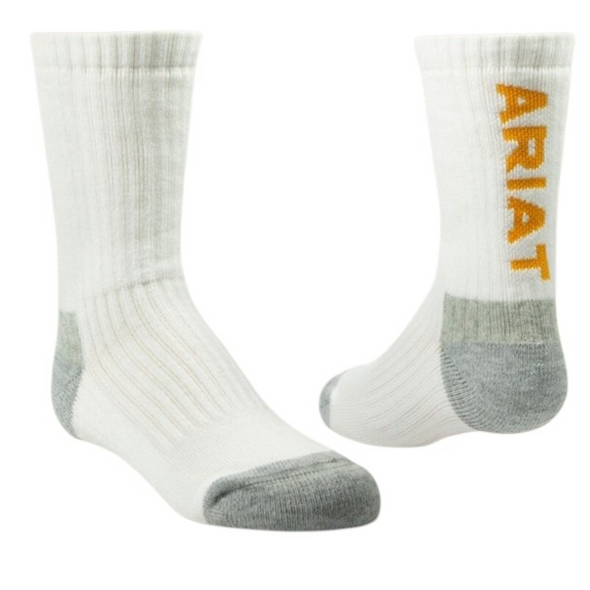 ARIAT KIDS COTTON CREW WHITE - ACCESSORIES SOCKS  - AR2984-100