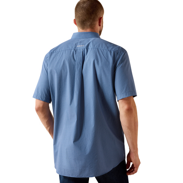 ARIAT WRINKLE FREE BLUE GEO PRINT - MENS SHIRT  - 10071017