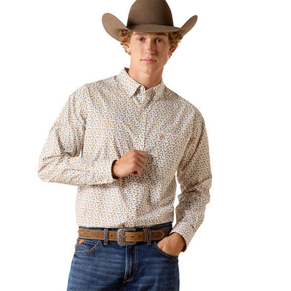 ARIAT PANCHO WHITE BOTTLE PRINTS - MENS SHIRT  - 10071603