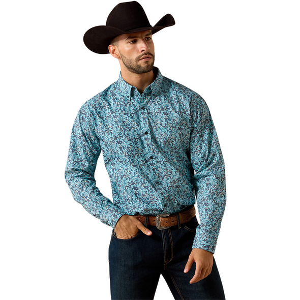 ARIAT PHILLY BLUE PAISLEY PRINT - MENS SHIRT  - 10071602