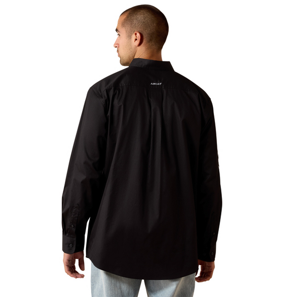 ARIAT TEAM LOGO TWILL BLACK GREY - MENS SHIRT  - 10071685