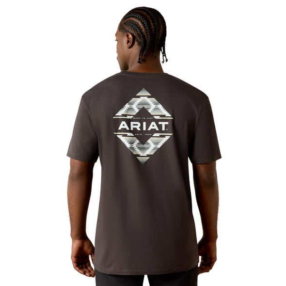 ARIAT DIAMOND CANYON VINTAGE BLACK - MENS TEE  - 10061561