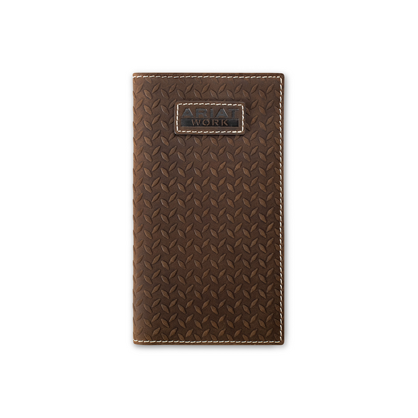 ARIAT DIAMOND PLATE EMBOSSED BROWN - ACCESSORIES WALLET  - A3403344