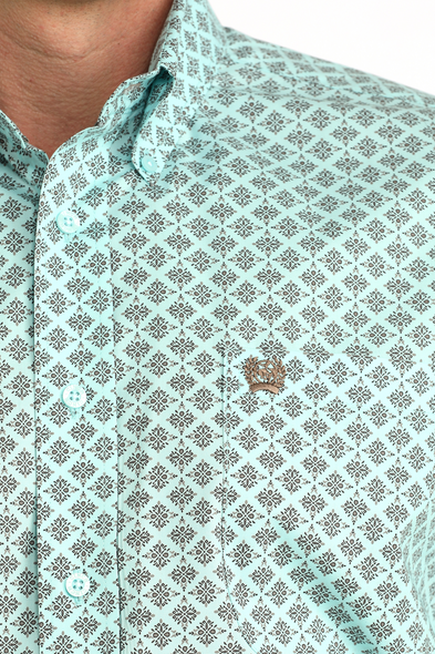CINCH LIGHT BLUE GEOMETRIC PRINT - MENS SHIRT  - MTW1106060