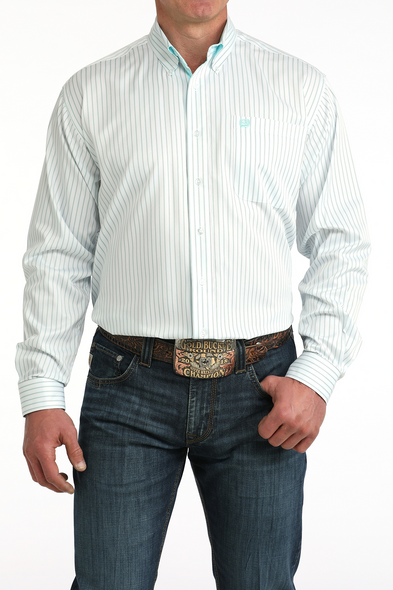 CINCH WHITE STRIPE PRINT - MENS SHIRT  - MTW1106061