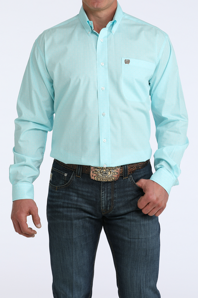 CINCH LIGHT BLUE DOT PRINT - MENS SHIRT  - MTW1106062