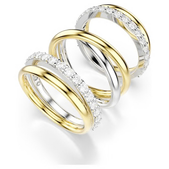 SWAROVSKI HYPERBOLA TWISTING GOLD SILVER - ACCESSORIES JEWELRY RING - 574041