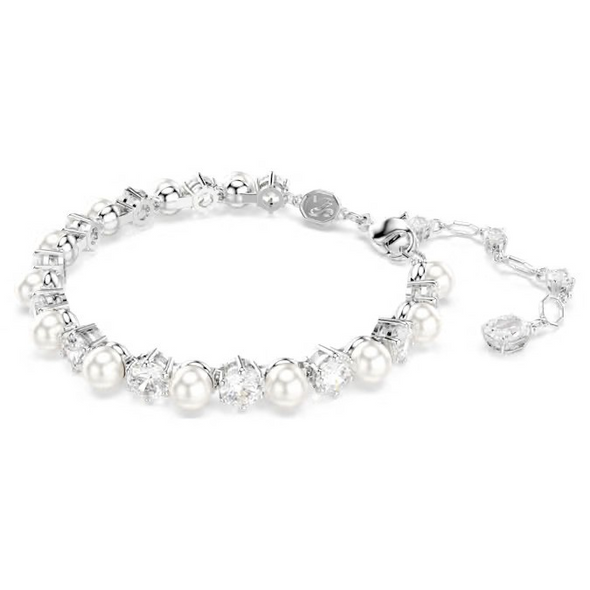 SWAROVSKI TENNIS CRYSTAL PEARL SILVER - ACCESSORIES JEWELRY BRACELET - 5689625