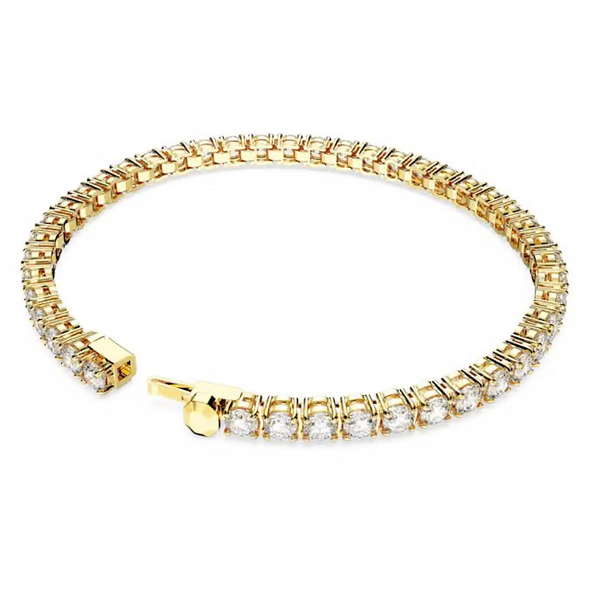 SWAROVSKI MATRIX TENNIS GOLD WHITE ROUND - ACCESSORIES JEWELRY BRACELET - 565766