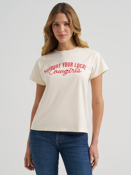 WRANGLER ANTIQUE WHITE COWGIRLS - LADIES TEE  - 112375864