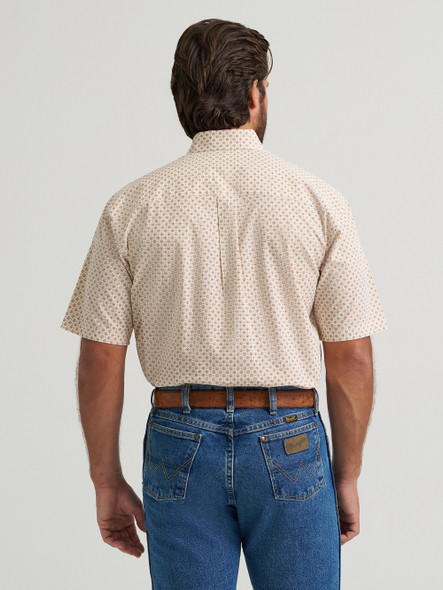 WRANGLER GEORGE STRAIT TAN/RED PRINT - MENS SHIRT  - 112379065