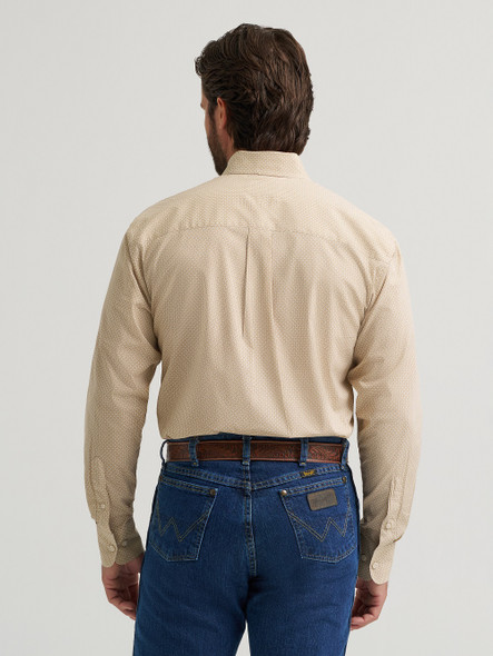 WRANGLER GEORGE STRAIT TAN GEO PRINT - MENS SHIRT  - 112379067