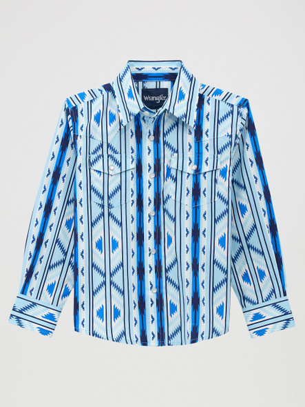 WRANGLER CHECOTAH  BLUE PRINT - KIDS BOYS SHIRT - 112379203