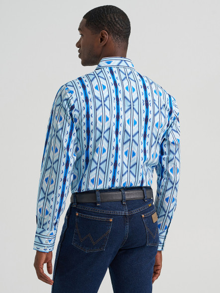 WRANGLER CHECOTAH CLASSIC BLUE PRINT - MENS SHIRT  - 112379225