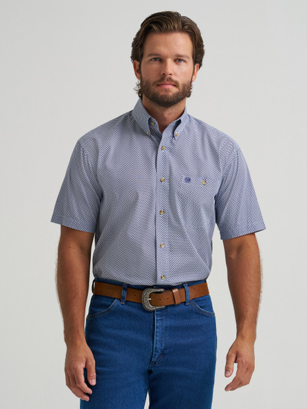 WRANGLER RELAXED FIT BLUE PRINT - MENS SHIRT  - 112379201