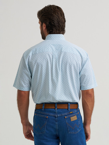 WRANGLER RELAXED FIT TEAL PRINT - MENS SHIRT  - 112379160