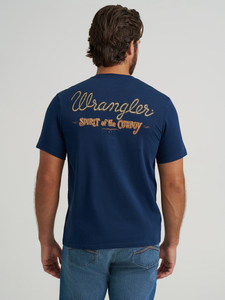 WRANGLER PAGEANT BLUE AMERICAN FLAG - MENS TEE  - 112375764